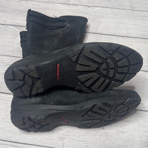 Merrell Performance Black Leather Vera Mid-Calf Barnwood‎ Boots Women's Size 9 - Picture 6 of 6